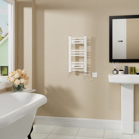 Electric Bathroom Radiator Straight White 600x300mm 200W (1/5)