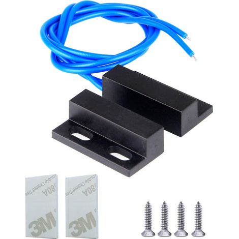 Interrupteur magnétique normalement ouvert avec fil,1jeu de capteur contact de porte fenêtre sécurité encastré, coque en alliage d'aluminium,alarme 100V-240V, interrupteur à lame magnétique (1/5)