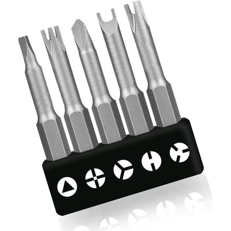 Lot de 5 tournevis spéciaux en forme de U 50 mm - Type Y - Intérieur cruciforme - Tournevis à trois points - Embouts de vissage (1/5)