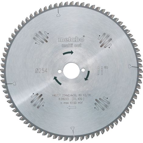 Metabo Sägeblatt für stationäre Kreissägen HW / CT 210x30, 54 FZ / TZ, 5 ° Letzte Artikel 628078000