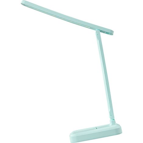 Lámpara de escritorio LED recargable con puerto USB, plegable, protección ocular, regulable, control táctil, para oficina y dormitorio, azul natural, 310 g/11 oz, ABS + LED (1/5)