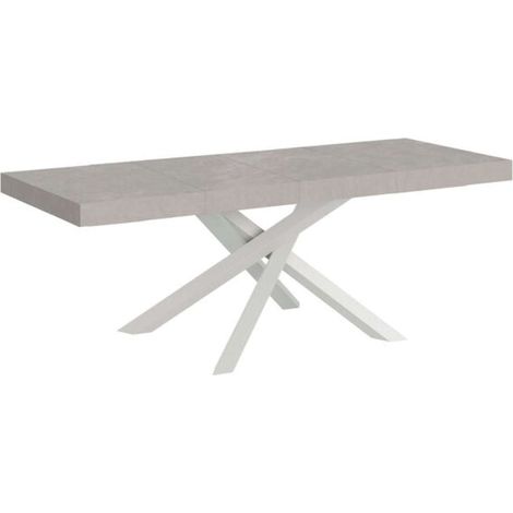 Tavolo allungabile 160/420x90 cm Volantis Premium cashmere gambe bianche