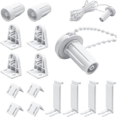 17mm Plastic Roller Blind Repair Kit Set, No Drilling Required, White (1/5)
