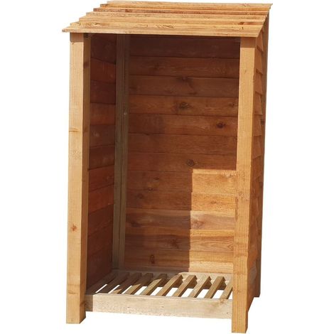 Wooden Log Store, W99xH180cm (Brown finish)
