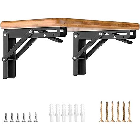 Supports étagère pliants 350 mm, lot de 2 HBL’ (1/5)