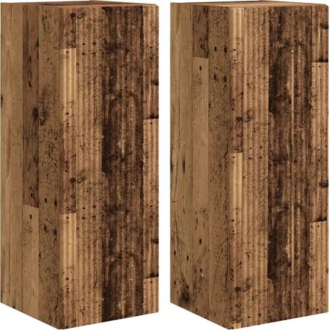 Meuble TV mural moderne 30 x 31 x 80 cm avec rangements simplifiés style minimaliste en bois ancien (1/5)