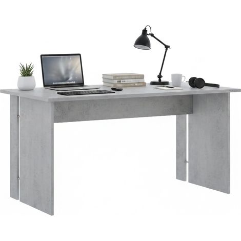 Escritorio Zibello, Modular, Pasacables, Color Gris, Medidas 150x78.2x75h cm Gris Cemento