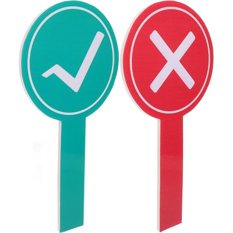 Lot de 2 Pagaies en Carton Vert Léger et Imperméable Poignée Double Face pour Vote et Activités Interactives en Classe (1/5)