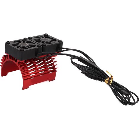 Ventilateur de refroidissement sans balais 40‑42mm pour radiateur de voiture télécommandée 1/8, double moteur (1/5)