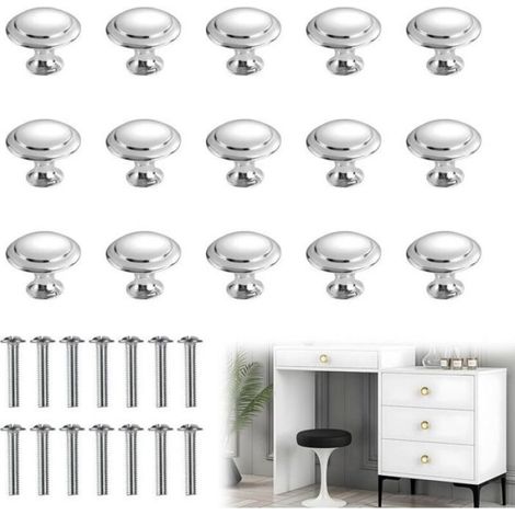 Bouton De Meuble - 30 mm - Acier Inoxydable - Pour Placards Tiroirs Portes Cuisine Salon - Lot De 10 (1/4)