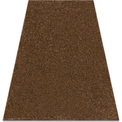 Carpet BUENOS 6650 shaggy plain, single color dark beige beige 200x290 cm