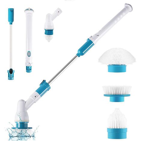 Cordless rechargeable electric cleaning brush – powerful rotating head – easy surface cleaning (1/5)