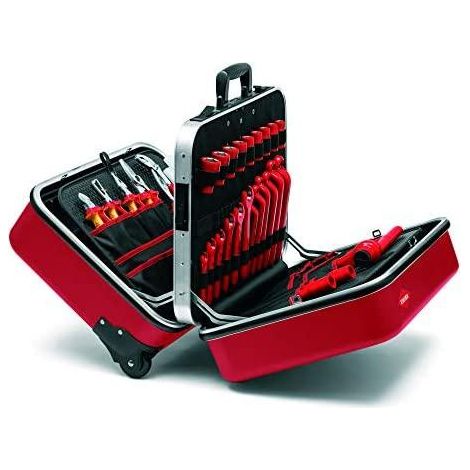 KNIPEX 98 99 15 Valigia portautensili "BIG Twin Move RED" Competenza elettrica 42 pezzi 290 mm