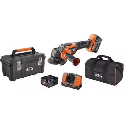 AEG BEWS18-115BLPX2-502TB Akku-Schleifer 18V 2x5,0Ah 115mm bürstenlos