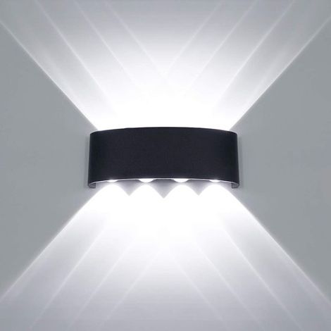 Moderne Wandleuchte LED-Wandleuchte mit nach oben und unten gerichteter Leuchte wasserdichter Aluminium-Wandring für den Innen und Außenbereich 8 8 W (1/5)