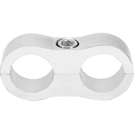 Collier de serrage séparateur de tuyau d'huile universel AN8 en alliage d'aluminium pour modification automobile (argenté) (1/4)