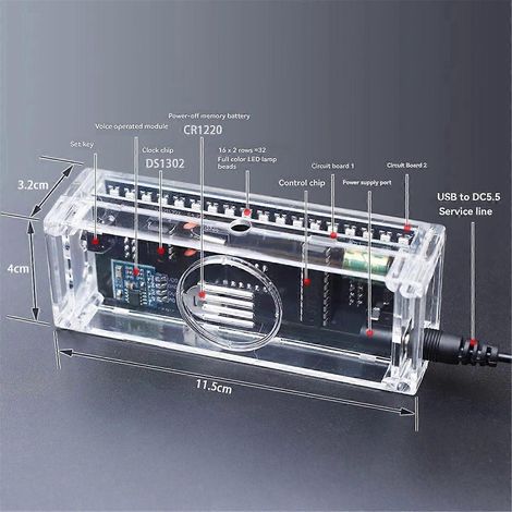 DC 5V Farbiges LED-Soundsteuerungs-Spektrum-Rhythmus-Lichtmodul Digital-Foto Farbe-