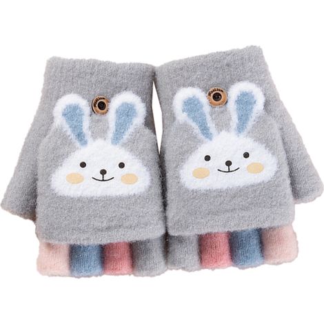 Gants D Hiver Pour Enfants - Gants Chauds Et Mitaines - Fermeture Réversible Plein Doigts Ou Demi Doigts - Pour Enfants De 2 À 6 Ans - Par Paquet De 1 (1/5)