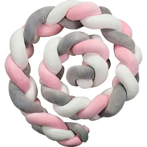 Tour de lit tressé, coussin serpent en velours pour nouveau-nés, sécurité du sommeil au lit 1,5 m (1/4)