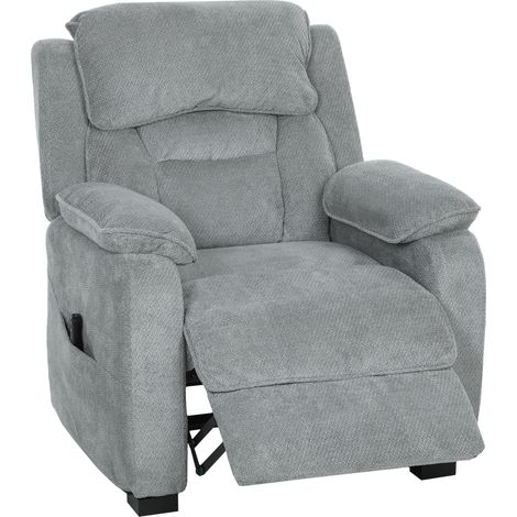 Fauteuil inclinable électrique - HOMCOM - port USB, repose-pieds, poches latérales, télécommande - velours - 86x90x103cm - gris (1/5)