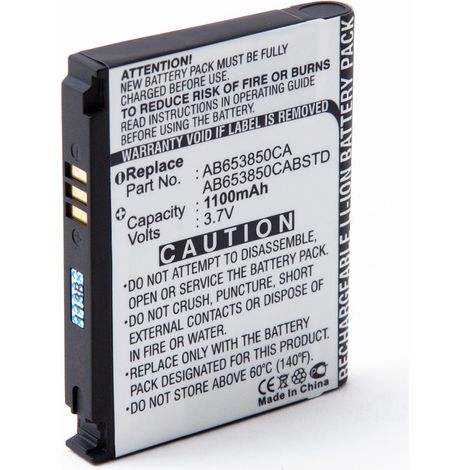 NX - Batterie téléphone, smartphone, GSM pour Samsung 3.7V 1100mAh - AB653850CAAB653850