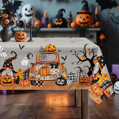 Halloween Tischdecke 152x264 cm Rechteckig Polyester mit Truck-Motiv