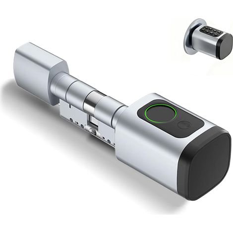 Serrure de porte à empreinte digitale, serrure intelligente 5 en 1 avec code numérique, application RFID, ouvre-porte électronique, serrure de porte d'entrée, cylindre de serrure intelligent réglable (1/5)