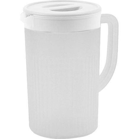Pichet en plastique avec couvercle, pichet d'eau froide de grande capacité résistant aux hautes températures pour jus de thé blanc. (1/5)