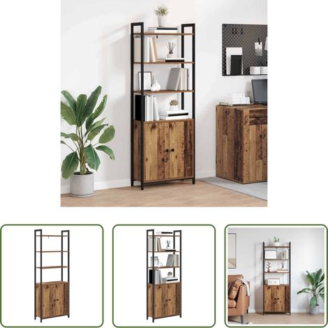 vidaXL Cabinet de bureau - Bibliothèque Bois Ancien 60 x 24 x 161 cm Bois d'ingénierie (1/5)