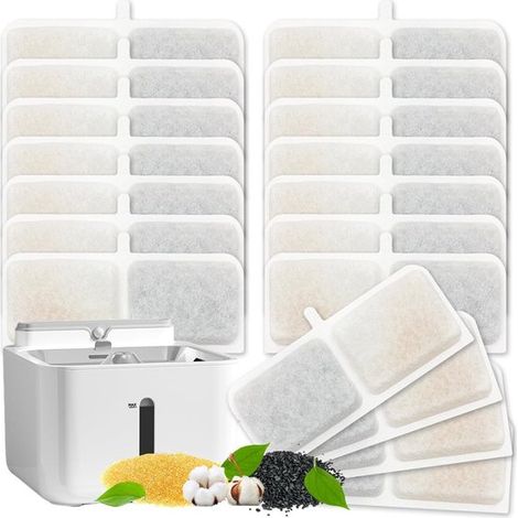Katzenbrunnenfilter 32L – Filter für Katzen und Hunde – Harz und Aktivkohle – Ersatzfilter – Trinkbrunnen – Für Katzen – 18-teilig (1/5)