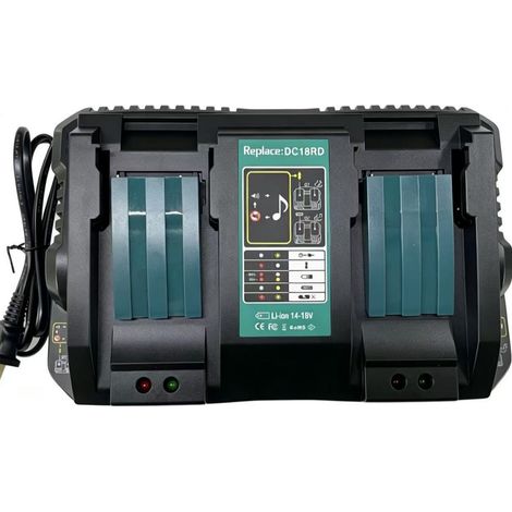 Chargeur double compatible avec les batteries lithium 14,4 V-18 V des outils électriques MaKita (1/2)