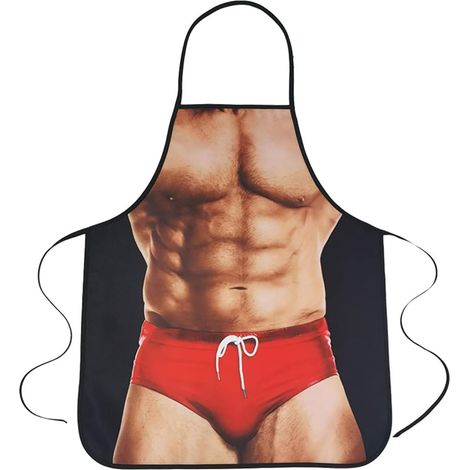 Tablier humoristique sans manches en polyester imperméable pour barbecue, fête de cuisine (1/5)