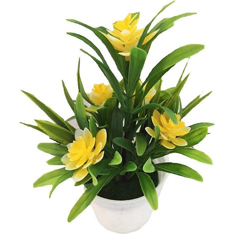 Lotus artificiel en bonsaï pour décoration de mariage, jardin ou maisonjaune (1/5)