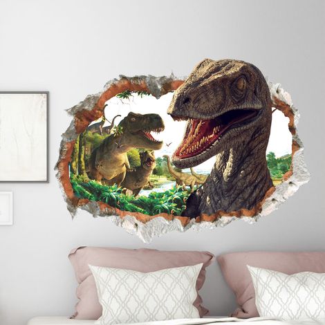 Dinosaurier-Wandaufkleber (zerbrochen) 3D-Wandtattoos 27,5