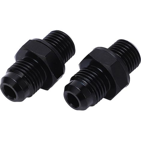 1 paire de raccords adaptateurs pour refroidisseur d'huile de transmission 6AN-1/4NPS, en alliage d'aluminium noir antirouille, type court (1/5)