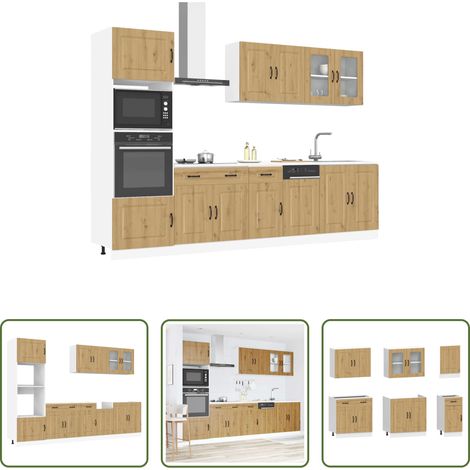 Küchenschränke - 7-tlg. Küchenschrank-Set Kalmar Artisan-Eiche Holzwerkstoff (1/5)