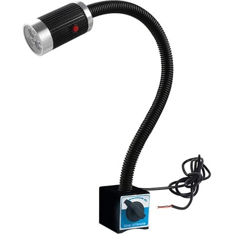 Lampe de travail LED réglable en alliage d'aluminium avec base magnétique, lampe de travail LED rotative à 360° avec interrupteur, pour machines-outils CNC, 9 W 220 V (1/5)