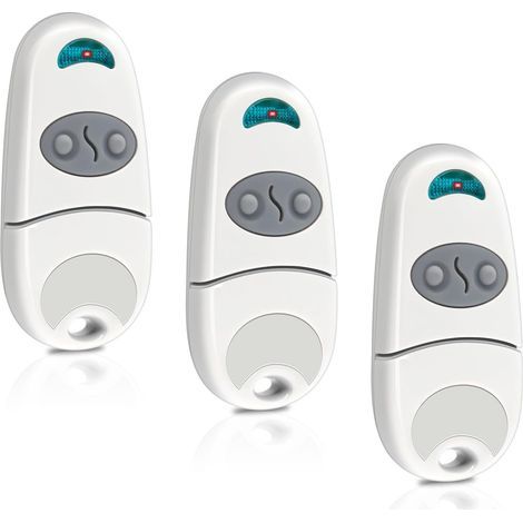 Télécommande universelle 3 x 433,92 MHz pour portes de garage, compatible avec les systèmes EV, EE et NA (2 canaux).