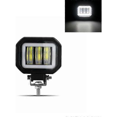 Projecteur de travail LED 3 pouces pour voiture, camion, moto tout-terrain, éclairage auxiliaire, 12 V/24 V, antibrouillard, blanc 6000 K, 1 x 30 W carré (1/5)