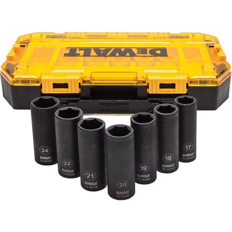 DEWALT DWMT74737-0 - Juego de llaves métricas de impacto profundo, 1/2 pulgada, 7 piezas