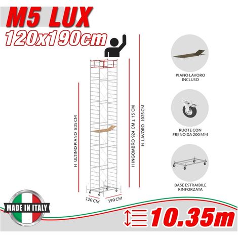 Trabattello M5 LUX Altezza lavoro 10,35 metri