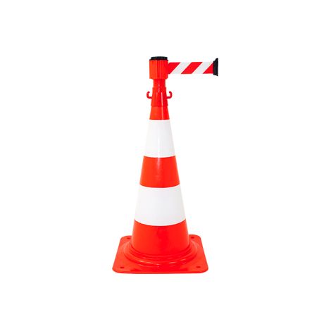 Kit cône avec dérouleur 50mmx5m Rouge/Blanc - 2830249 (1/4)