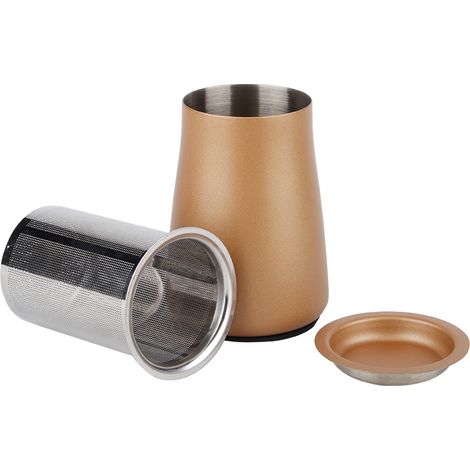 Tamis à café en acier inoxydable, tasse à arômes, récipient à café moulu, filtre à grains, distributeur de café moulu, matériel pour café filtre, or (1/5)