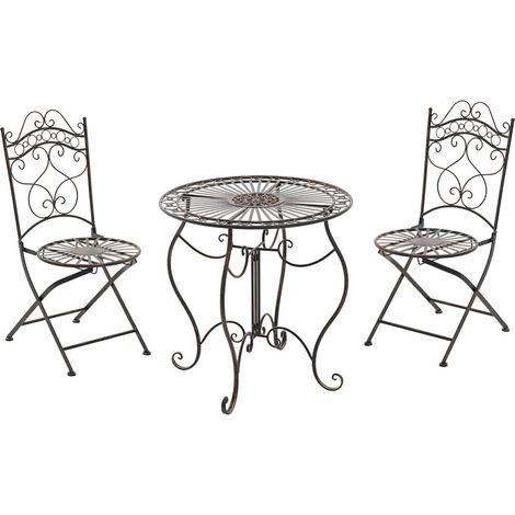 Set da Giardino Indra Tavolo + 2 Sedie bronzo (1/5)