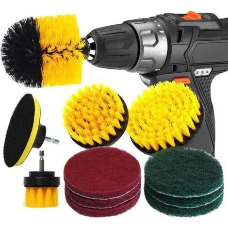 Brosse Nettoyage Perceuse 12PCS Brosse pour Perceuse Voiture, Brosse pour Perceuse Brosse Nettoyage, pour Jantes Carrelage Tapis Baignoire Cuisine (1/3)