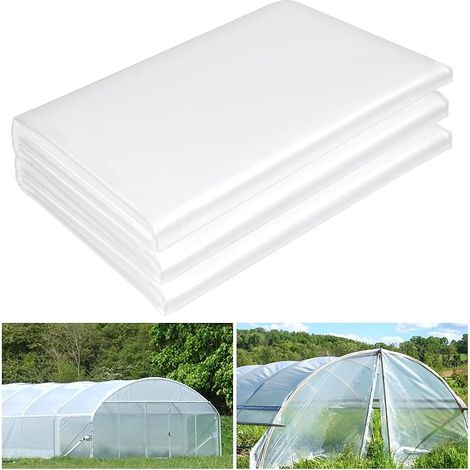 Bâche en plastique transparent de 6 mm pour serre, 6 mm, résistante à l'eau, au soleil, au gel, au vent, à la poussière, aux cerceaux d'hiver, pour l'agriculture, le jardinage, l'agriculture, le (1/5)