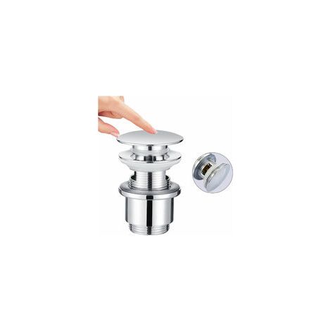 EASYCOMFORT Bonde de Lavabo Bonde Pop-up avec Trop-plein Automatique Universelle en Cuivre Chromé Grande Evacuation (1/5)