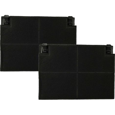 2x Filtres à charbon actif compatible avec Zanker ZKP6010X hotte aspirante - 19,5 x 13,9 x 2,2 cm (1/5)