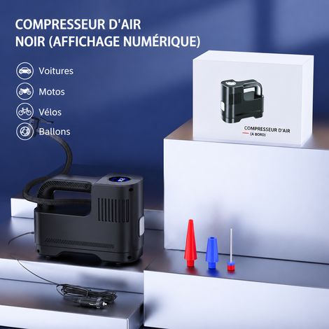 Compresseur d'air 12V allume-cigare numérique avec éclairage pour pneu de voiture 12v affichage numérique 750 g – Livraison gratuite