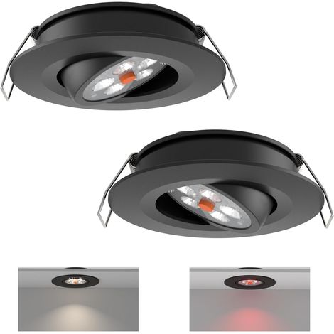 Spot Encastrable 12V LED Camping-car Encastré Gradateur Intégré et Lumière Rouge Dimmable Éclairage pour Bateau Van Caravane 205lm 74mm Angle de faisceau 35°, Aluminium Argent 3000K (1/5)